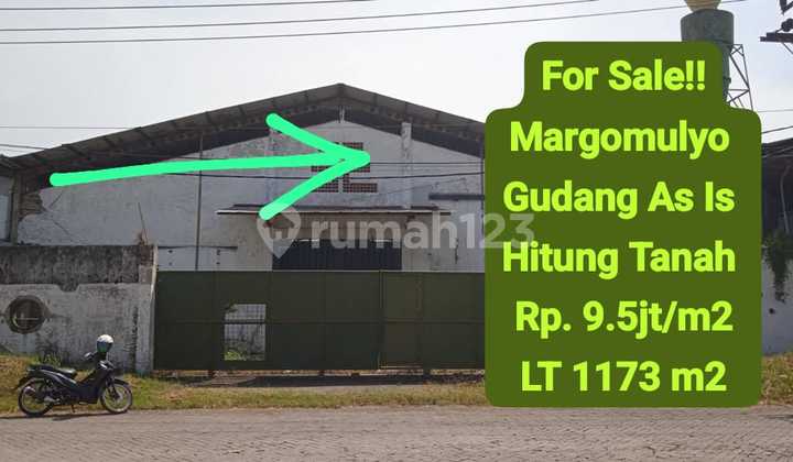 Warehouse For Sale As Is, Land Only, Premium Location Margomulyo Surimulia Only 9.5 Million/M2