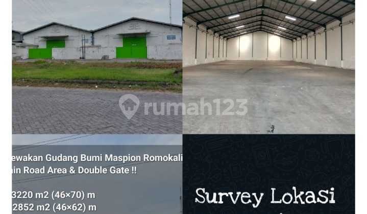Ready Deesmber 2025  Maspion Romokalisari LT : 3220 m² (46×70) m LB : 2852 m² (46×62) 