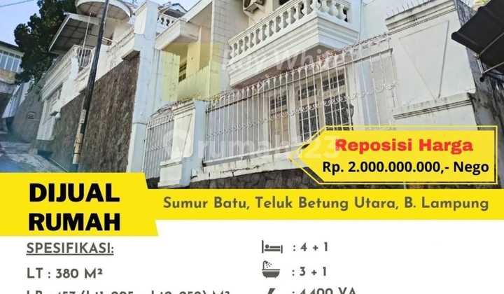 House for sale in Sumur Batu, Teluk Betung. 1