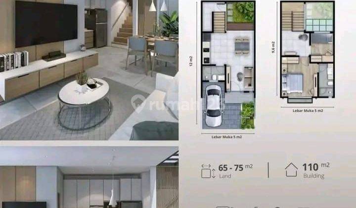 Rumah2 lantai dengan konsep japanese minimalist di tanjung barat 1