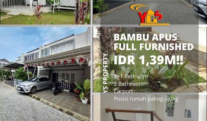 BAMBU APUS CIPAYUNG JUAL CEPAT RUMAH 2 LT DALAM CLUSTER FURNISHED S563 1