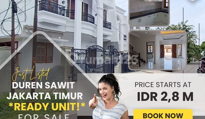 DUREN SAWIT JAKARTA TIMUR RUMAH MEWAH HOEK DALAM KOMPLEK ELIT 283B