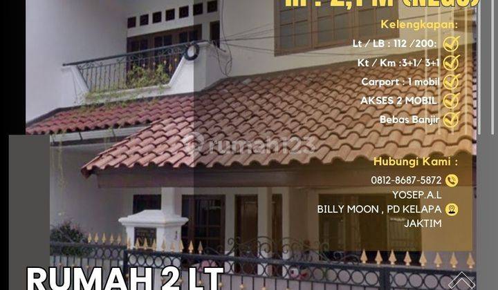  Billy Moon Pd Kelapa Rumah 2 Lt Akses 2 Mobil Bebas Banjir Nd112 1