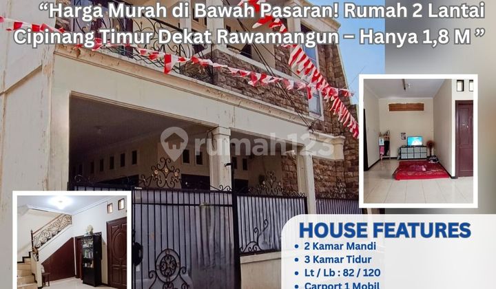 “Super Murah! Rumah 2 Lantai Dekat Rawamangun – Jalan 2 Mobil, SHM, Jual Cepat” AC24