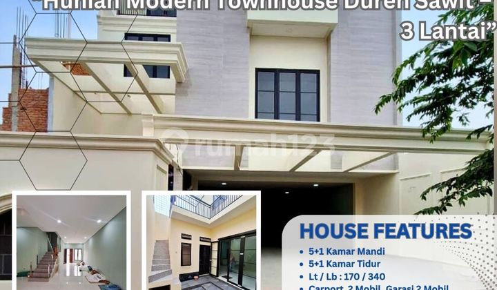 Rumah Baru 3 Lantai Townhouse Duren Sawit – Harga 3 M Nego ZN59