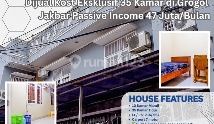 Kost Aktif Grogol 35 Kamar – Hasil 45 Juta/Bulan Stabil 287C