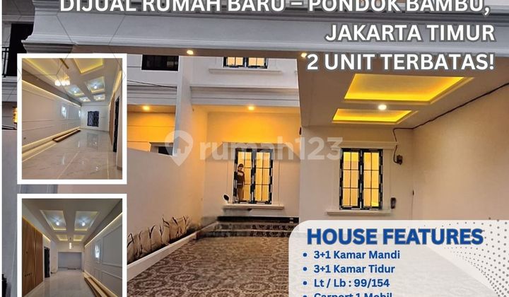 "Rumah 2 Lantai Modern Pondok Bambu, Bonus Kitchen Set & Water Heater" ZN5 "Rumah 2 Lantai Modern Pondok Bambu, Bonus Kitchen Set & Water Heater" ZN5