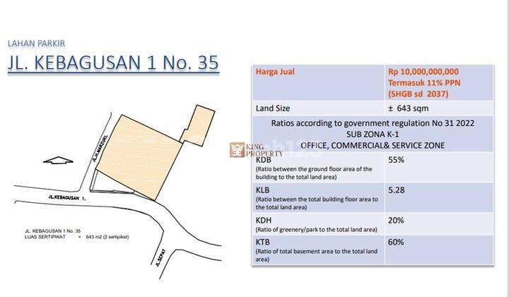 Dijual Cepat Tanah Lahan Parkir 643m2 Di Kebagusan Pasar Minggu  1