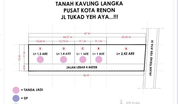 Tanah Di Jl. Tukad Yeh Aya, Renon, Denpasar Selatan Hnya.hitung Tanah 1