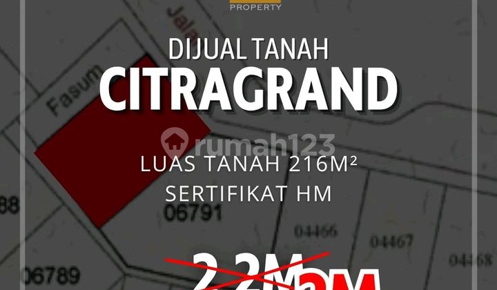 Tanah Di Citragrand Turun Harga Cluster Elit 1