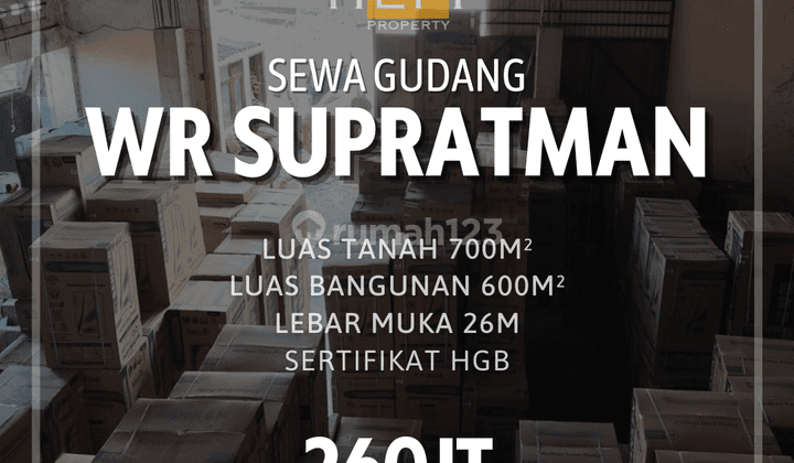 Gudang Disewakan di Jalan Utama Wr Supratman 1