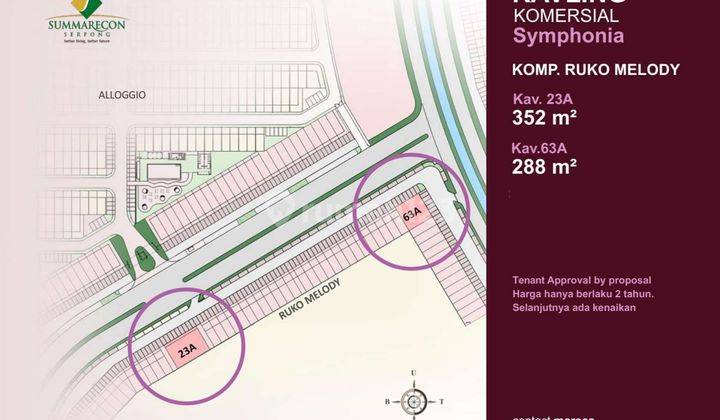 Sewa Kavling Komersial Kompleks Ruko Melody 2 Summarecon, Gading Serpong 2