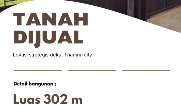 Di Jual Tanah Datar 302 M2 di Kebon Pala Tanah Abang Jakarta Pusat