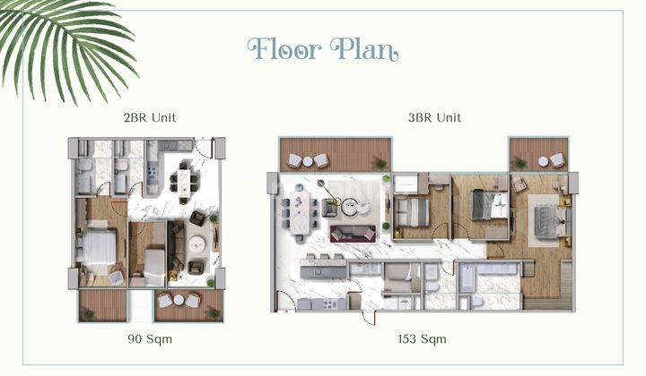 DIJUAL APARTEMENT THE PALM BEACH HIGH CLASS 3BR  UK 158 m2 SEA VIEW 1