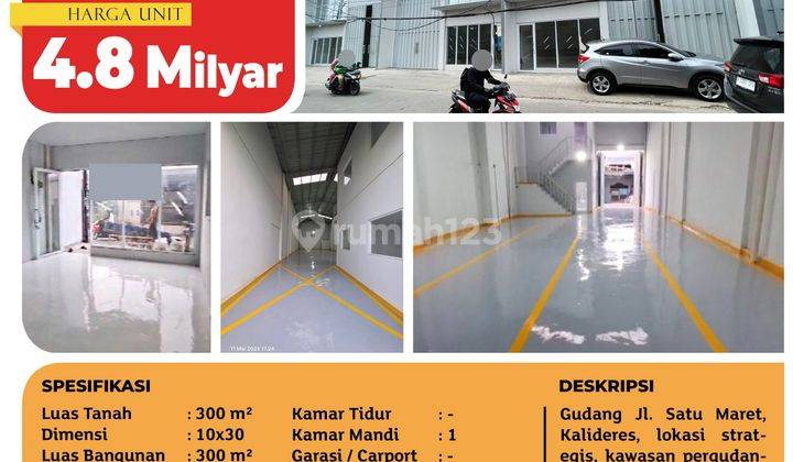 Gudang Baru Jl. Satu Maret, Kalideres, 10x30m², 2 Lt, SHM 2