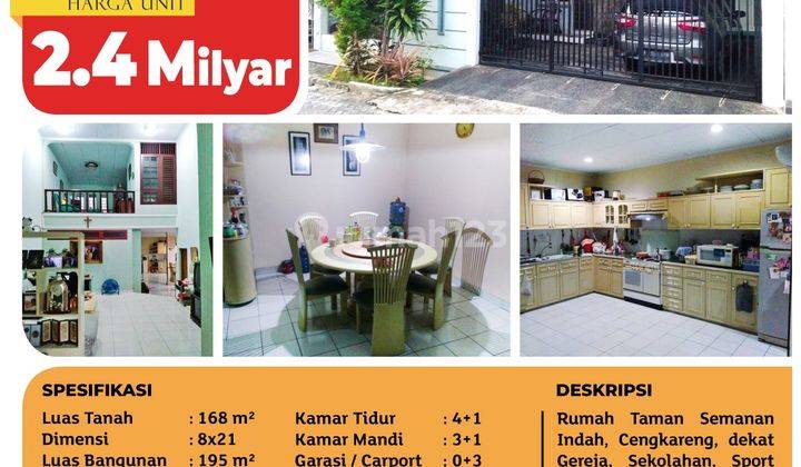 Rumah Taman Semanan Indah, Jakarta Barat, 8x21m, 2 Lt, SHM 2