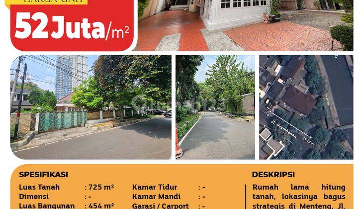 Turun Hargaaa, Dijual Cepat, Unit Termurah Rumah Menteng, Jakarta Pusat, 725m², SHM 2