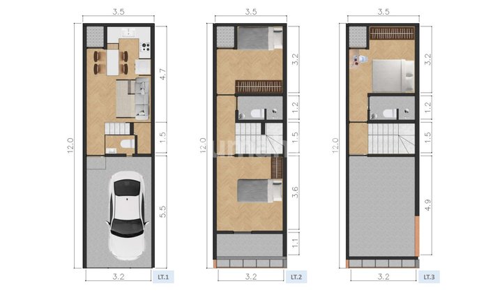 Rumah Baru 3 Lt Tanjung Duren 3 Mnt Mall Cp Row 2 Mbl Jakarta 2