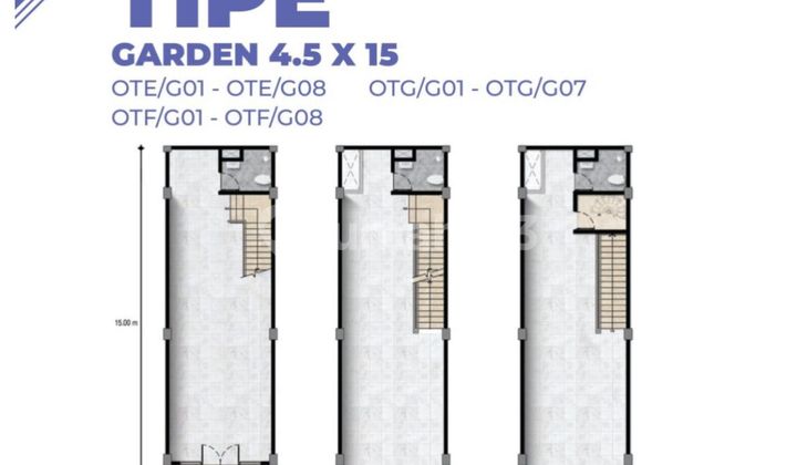 Ruko Osaka Otg Tipe Garden 4,5X15m2 3 Lantai Strategis Best Deal
