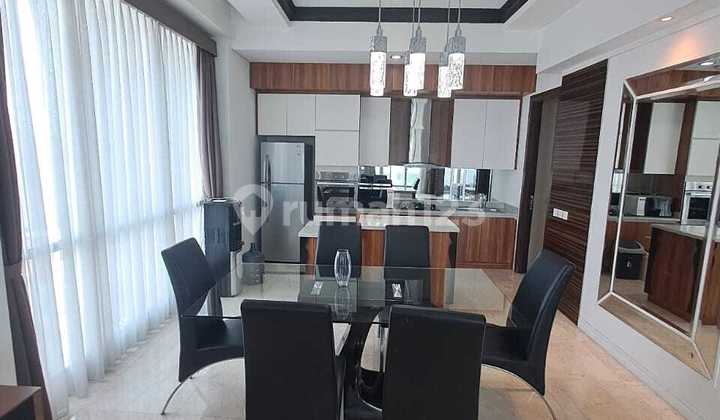 For Rent. Kemang Village Tower Tiffany 3BR with balcony. View Sudirman. Best Price.