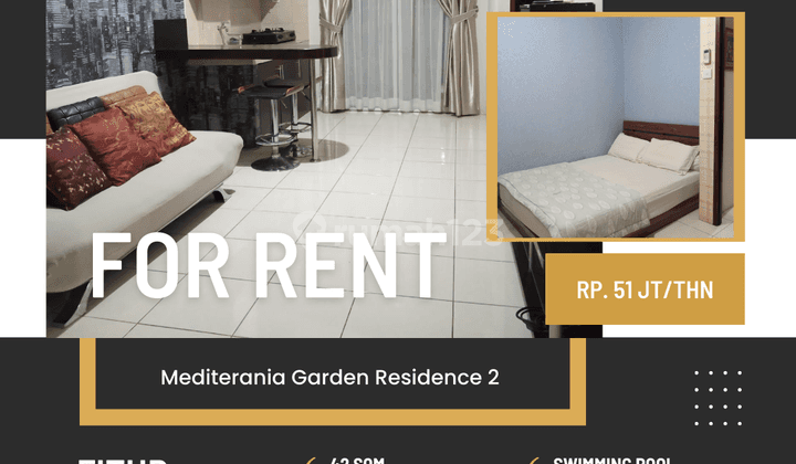 Disewakan Apartment Mediterania Garden Residence 2 BR Furnish di Jakarta Barat 2