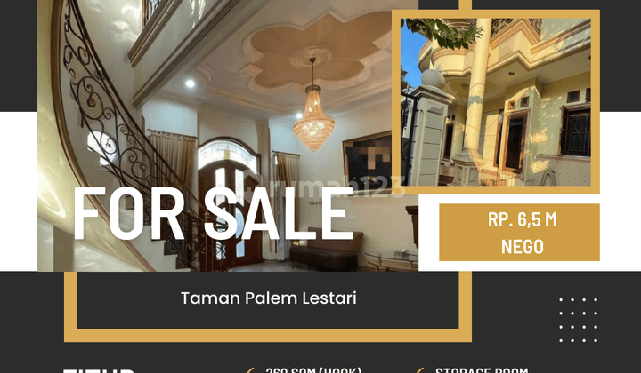 Rumah Taman Palem Lestari Mewah Luas 5+2br Full Furnished Lengkap 1