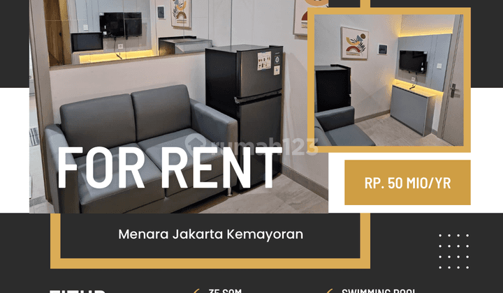 Disewakanapartement Menara Jakarta 1 BR Furnished Bagus 1