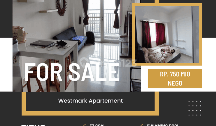 Beli Sekarang Apartemen 1+1br Bagus di Westmark Murah Nego 1