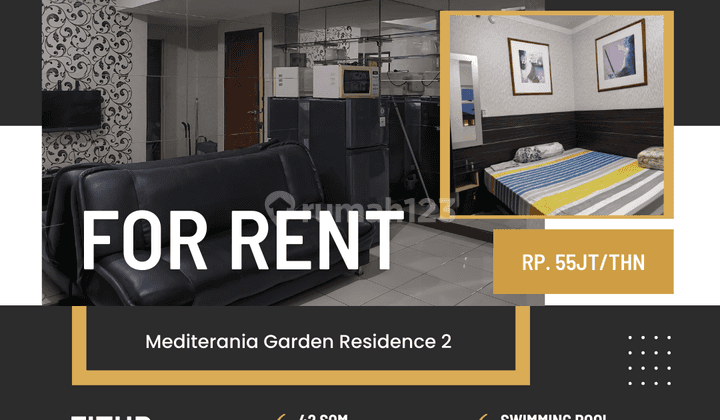 Dijual Apartment Mediterania Garden Residence 2 BR Full Furnish di Jakarta Barat  2