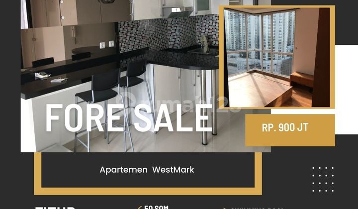 For sale Westmark Apartment 2BR semi furnished strategic best view West Jakarta