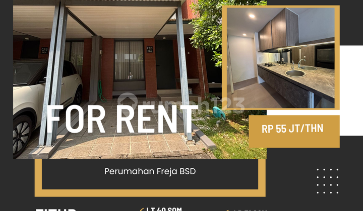 FOR RENT: CLUSTER FREJA BSD TANGERANG TYPE 2 BR FULLY FURNISHED READY TO OCCUPY CHEAPEST FOR RENT: CLUSTER FREJA BSD TANGERANG TYPE 2 BR FULLY FURNISHED READY TO OCCUPY CHEAPEST