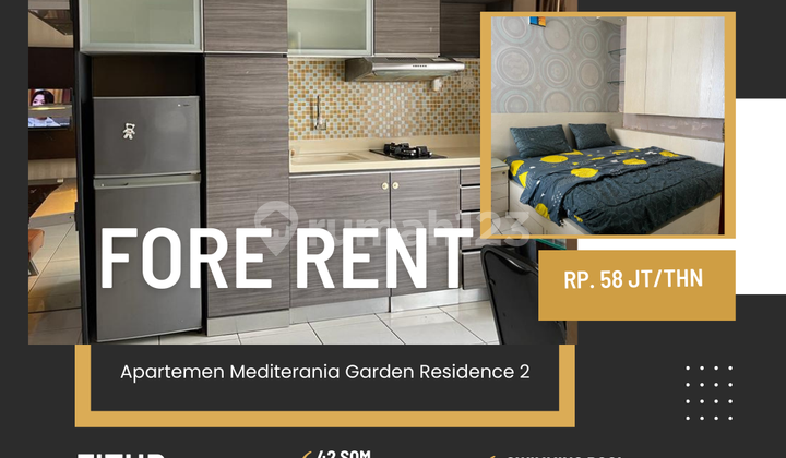 Sewa apartemen medit 2 full furnish siap huni jakarta barat 