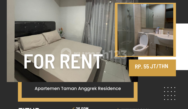 For Rent: Tares Studio Apartment, fully furnished with the best view, near Mall Taman Anggrek, CP, and Neo Soho, West Jakarta.