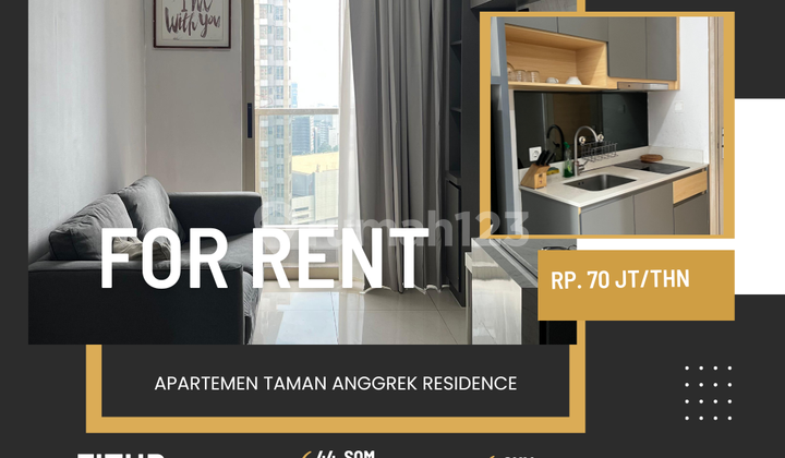 BANTING HARGA SEWA APARTEMEN TAMAN ANGGREK RESIDENCE TYPE 2 BR TERMURAH DI JAKARTA BARAT STRATEGIS DEKAT 4 MALL TA CP NEOSOHO 