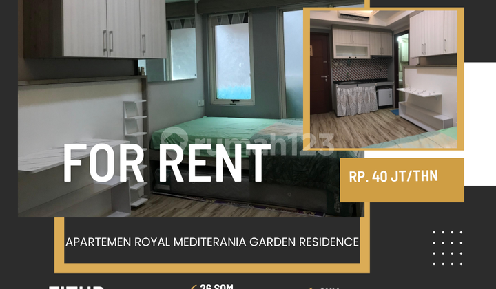 SEWA APARTEMEN ROYAL MEDIT TYPE STUDIO STRATEGIS SIAP HUNI JAKARTA BARAT TRMURAH DEKAT 4 MALL