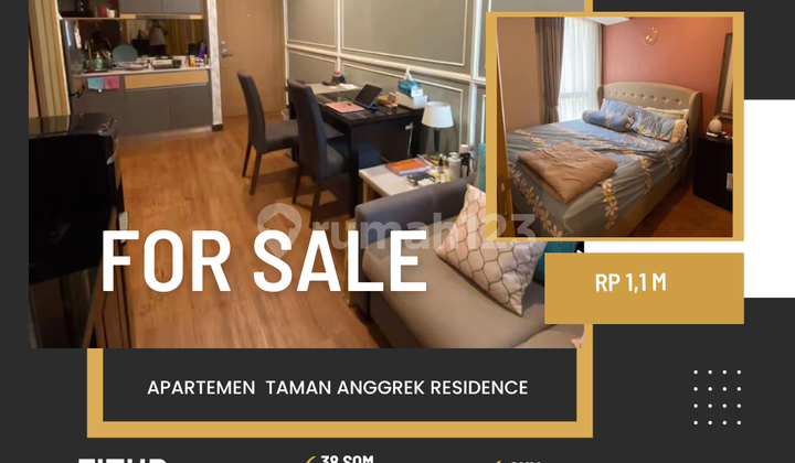 FOR SALE ORCHID GARDEN RESIDENCE APARTMENT 1 BEDROOM TYPE FULLY FURNISHED CHEAPEST READY TO OCCUPY STRATEGIC LOCATION NEAR 4 MALLS TA CP NEOSOHO HUBLIFE WEST JAKARTA
