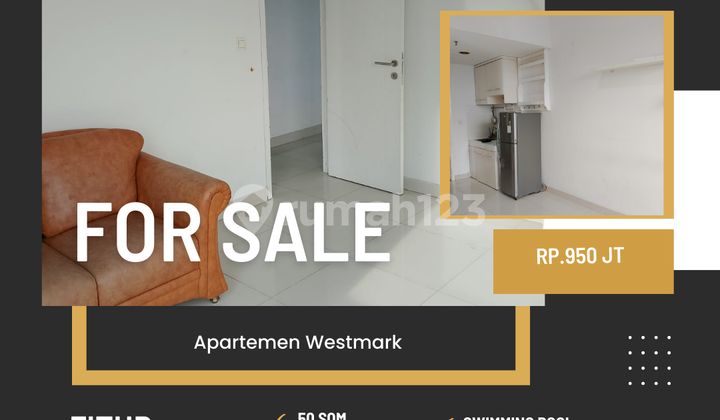 For sale Westmark apartment 2BR semi furnished best view West Jakarta