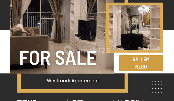 Dijual Apartemen Luas 1+1br+studio Westmark Furnished Nego Murah 1