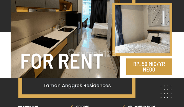 Sewa Apartemen Studio Taman Anggrek Residences Nyaman Dan Strategis 1