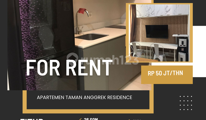 RENT TAMAN ANGGREK RESIDENCE STUDIO TYPE FULLY FURNISHED READY TO OCCUPY NEAR MALL WEST JAKARTA