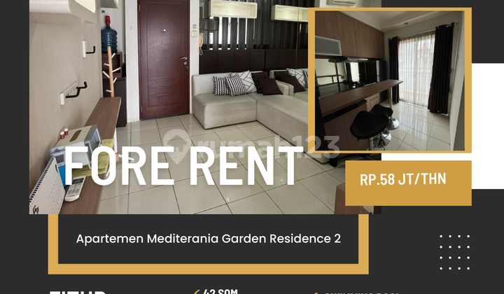 Sewa Apartemen Medit1 2Br full furnish siap huni jakarta barat
