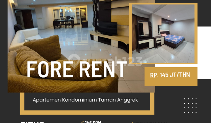 Sewa apartemen Kondominium Taman Anggrek siap huni 2BR jakarta barat 1
