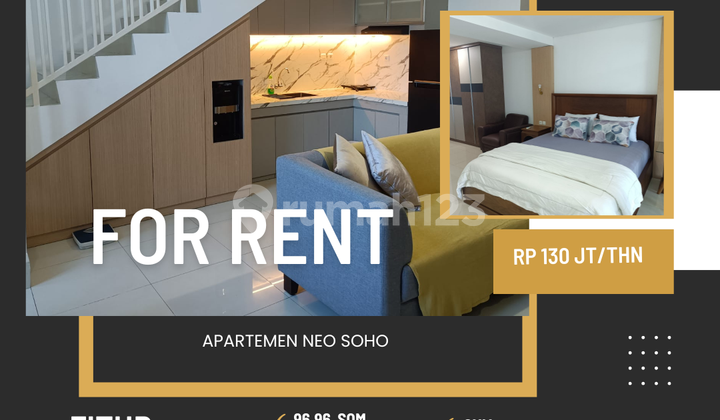 SEWA APARTEMEN NEO SOHO TYPE AVENUE FULL FURNISH SIAP HUNI JAKARTA BARAT  2