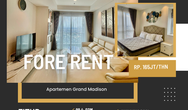 Sewa Apartemen Grand Madison 2Br full furnish siap huni jakarta barat