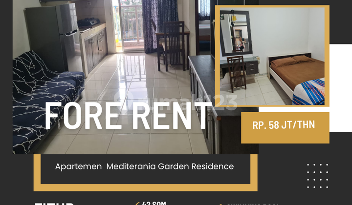 Sewa Apartemen Medit 2 2BR furnish siap huni jakarta barat  2