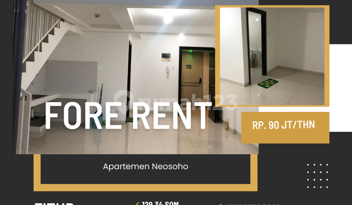Sewa Apartemen neosoho type dakota unfurnish strategis jakarta barat  2