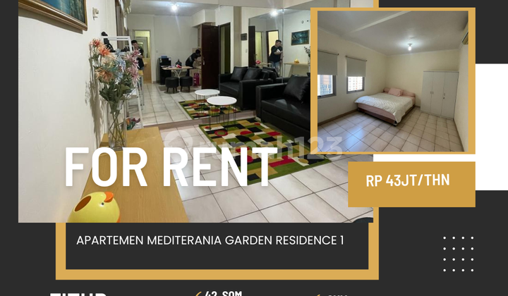 FOR RENT MEDIT1 APARTMENT TYPE 1 BR FULLY FURNISHED STRATEGIC LOCATION READY TO OCCUPY WEST JAKARTA NEAR 4 MALLS
