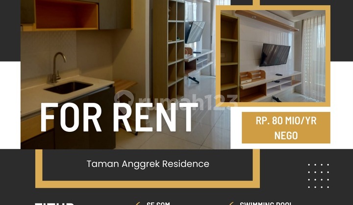 Disewakan Apartemen Taman Anggrek Residence 3br Furnish Best View 2