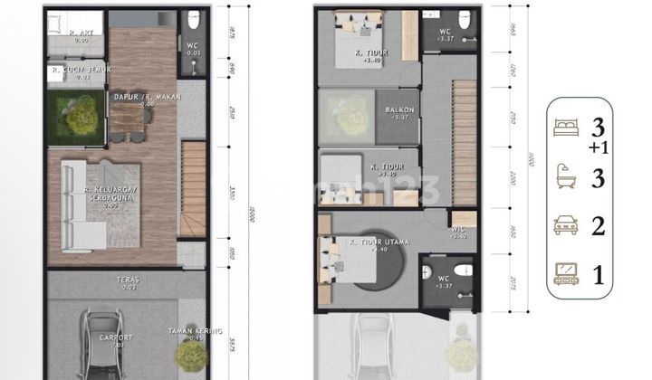 Dijual Rumah Minimalis Modern Komplek Taman Villa Meruya Jakarta 2