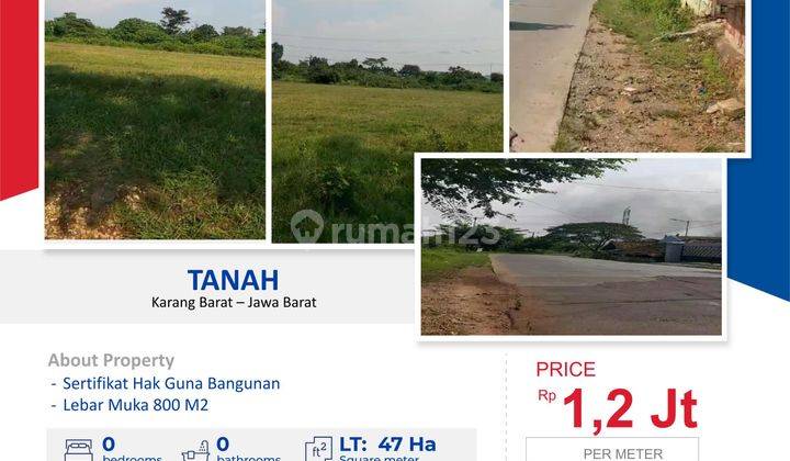 Dijual Tanah Lt 47 Ha di Karawang Barat Jawa Barat 1